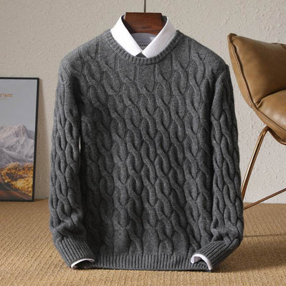 Casual Round Neck Sweater for Men - Stylish Warm Pullover in 4 Colors - Buy Center