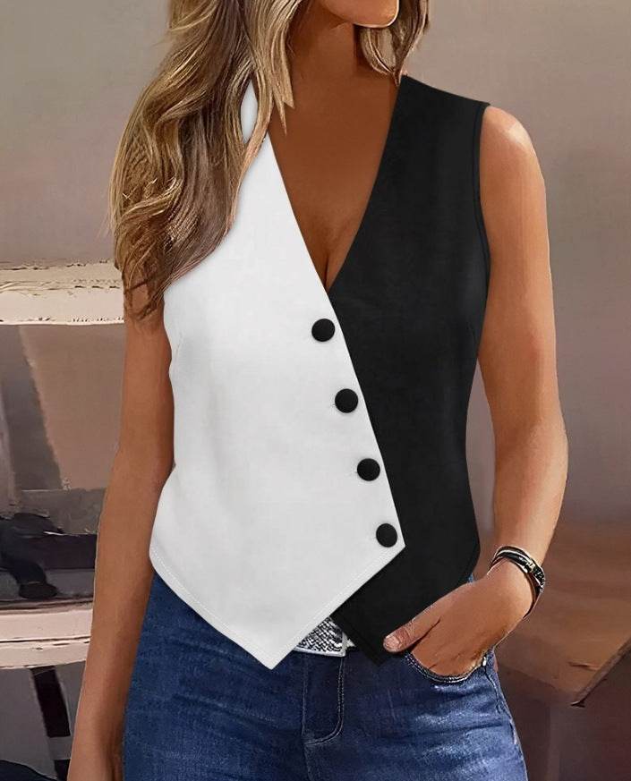 V-Neck Short Suit Waistcoat Vest - Slim Fit Stylish Pullover for All - Buy Center
