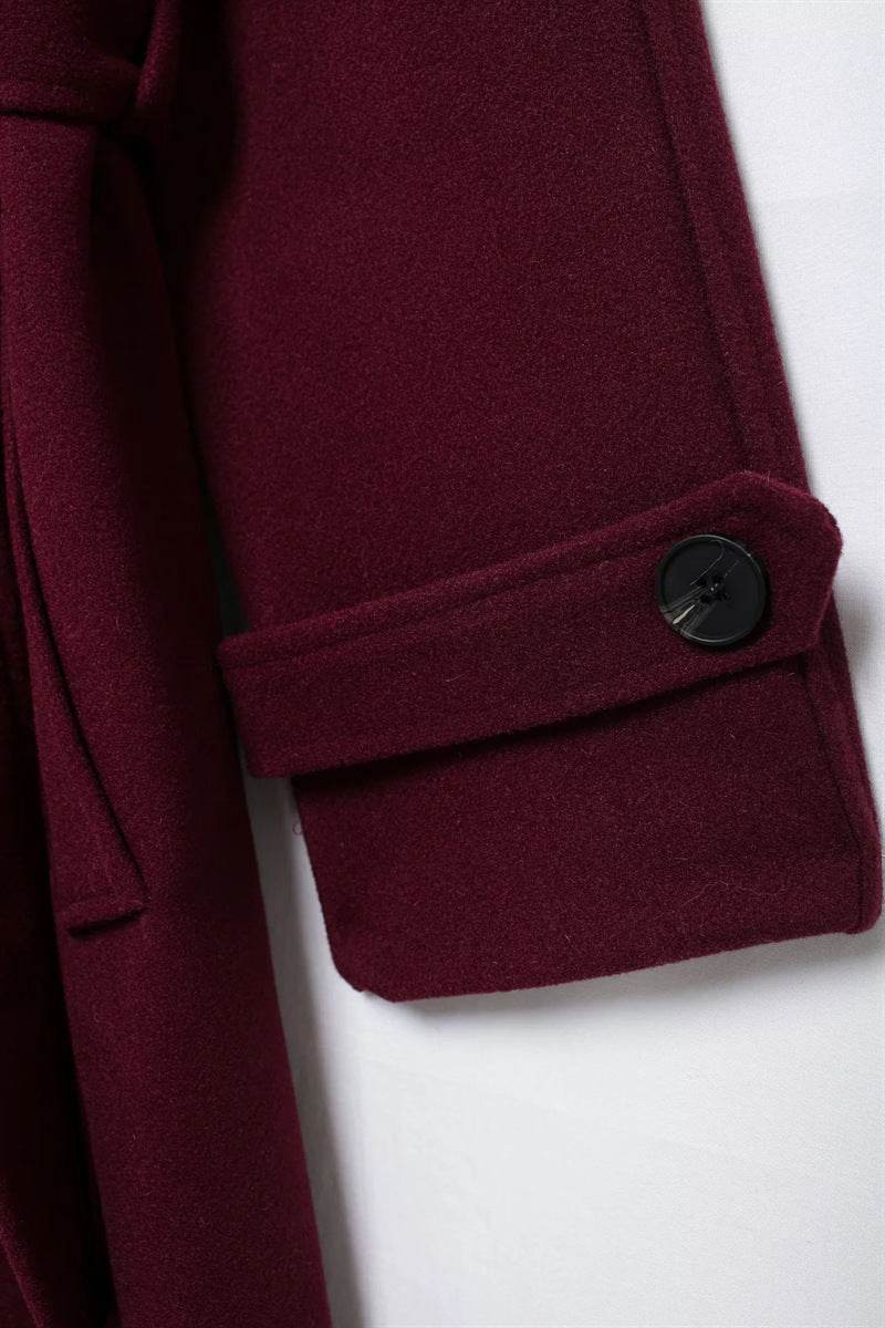 Women's Double Breasted Woolen Coat - Stylish & Warm for Winter 2025 - Buy Center