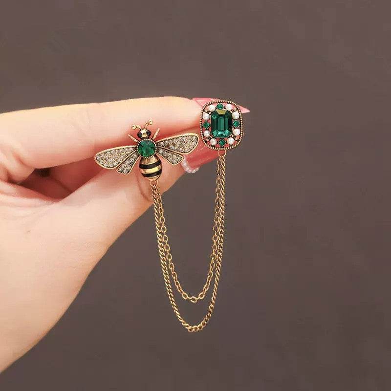 Little Bee Tassel Brooch - Retro Chain Accessory for Trendy Men & Women - Buy Center