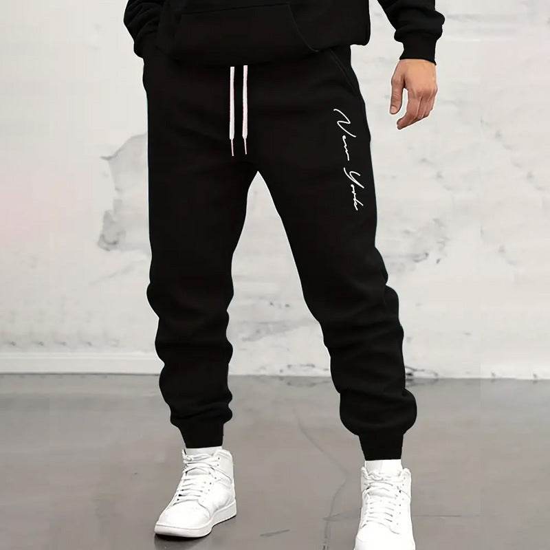 Men's Casual Sports Trousers - Stylish Letter Print Tapered Fit 2025 - Buy Center