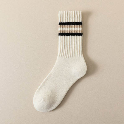 Men's Fleece-Lined Cotton Sports Stockings - Stripes & Plaid Patterns - Buy Center