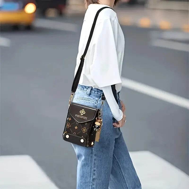 Buycenter Small Crossbody Phone Bag - Travel Cellphone Wallet in Coffee - Buy Center