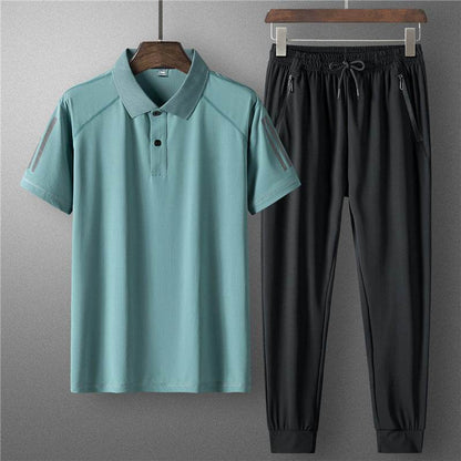 Men's Summer Ice Silk Casual Suit - Comfortable and Breathable Loungewear - Buy Center