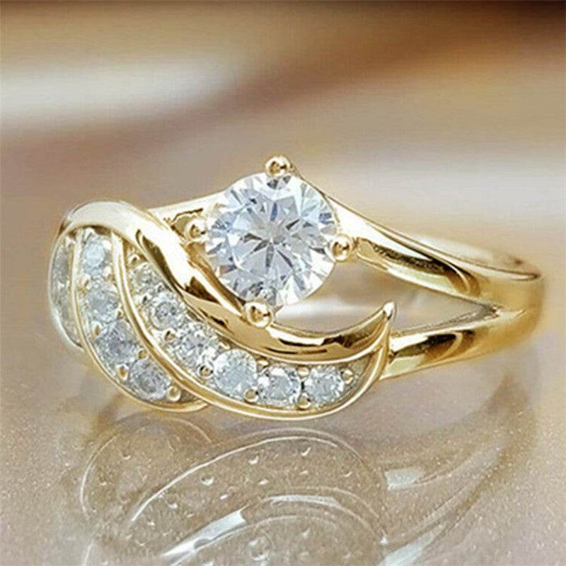 Buy Center Diamond-Studded Angel Wings Ring - European & American Style - Buy Center