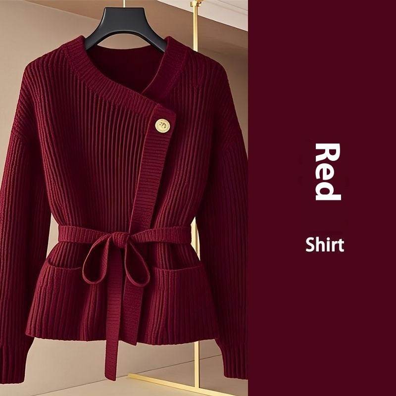 Buycenter Red Design Birthday Year Sweater - Lace Up Cardigan Style - Buy Center