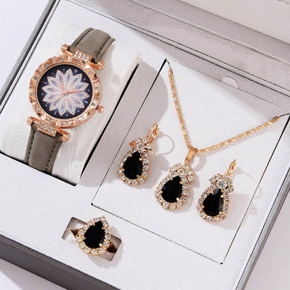 Buy Center Women's Quartz Watch Bracelet Set - Casual Style & Matching Jewelry - Buy Center
