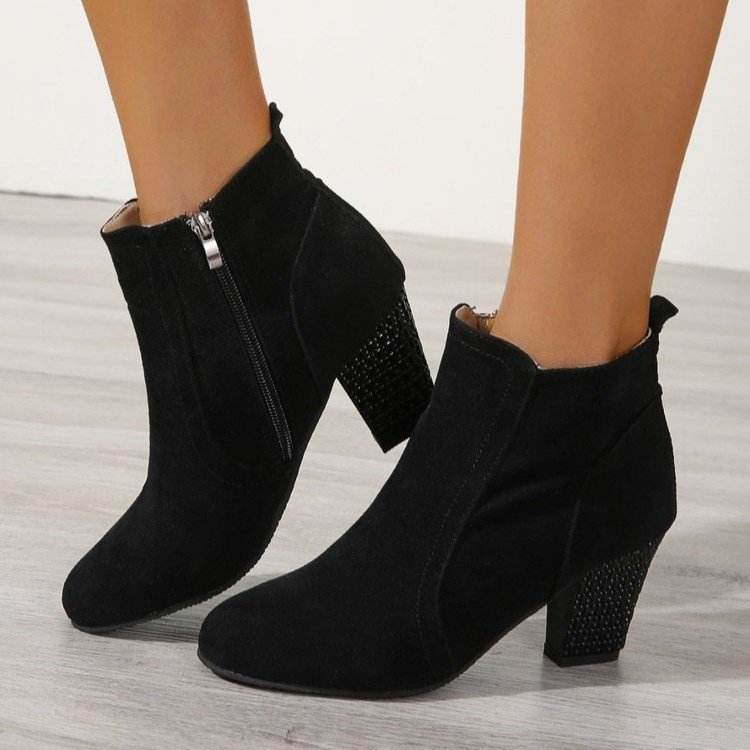 Women's High Heel Suede Leather Martin Boots - Trendy Winter Style 2025 - Buy Center
