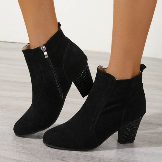 Women's High Heel Suede Leather Martin Boots - Trendy Winter Style 2025 - Buy Center