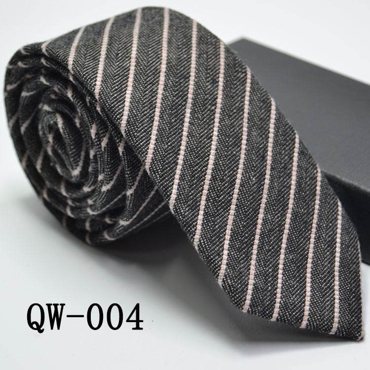 Elegant Men's Super Narrow Bow Tie - Trendy Wool-like Cotton Stripes - Buy Center