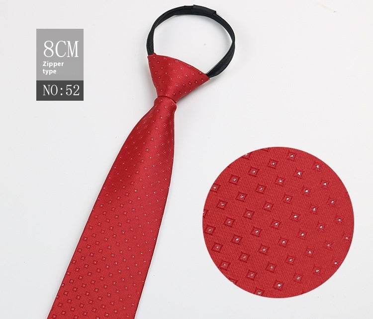 Black Striped Blue Business Tie - Lazy Zip Closure for Easy Wear - Buy Center