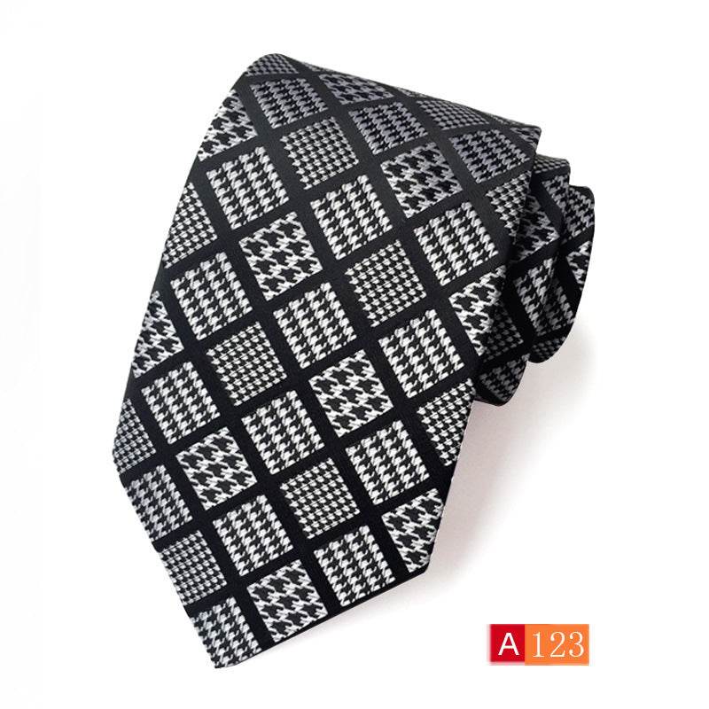 Buycenter Men's Jacquard Tie - Classic Black Stylish Formal Accessory - Buy Center