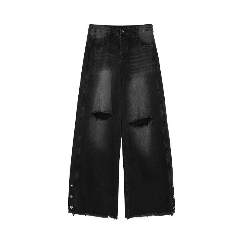 Buycenter Loose Straight Casual Trousers - Wide Leg, Blue & Black Options - Buy Center