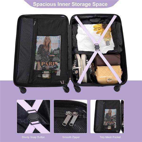 3-Piece ABS Luggage Set with TSA Lock & 360° Spinner Wheels - Buy Center