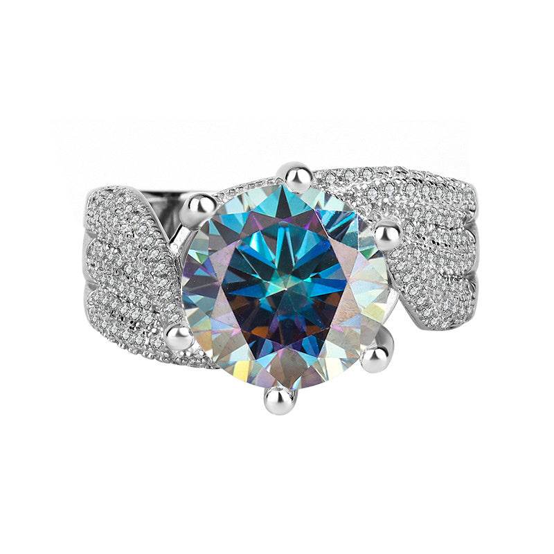 Buycenter 925 Sterling Silver Moissanite Heart Ring - d-e Color - Buy Center