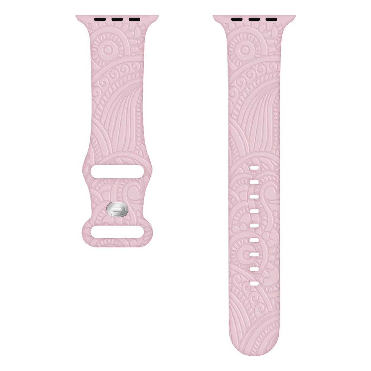 Laser Carved Silicone Strap - Cashew Print for Apple Watches 38-49mm - Buy Center