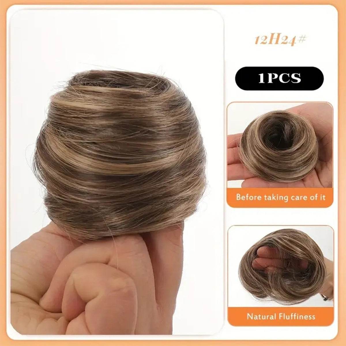 Female Hair Loop Simulation Wig - Fluffy Short Style with Rubber Band - Buy Center