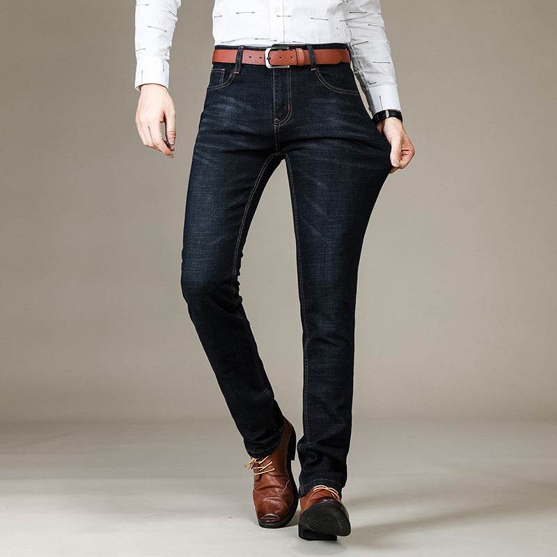 Buycenter Men's Stretch Slim Straight Jeans - Comfortable Business Casual Fit - Buy Center