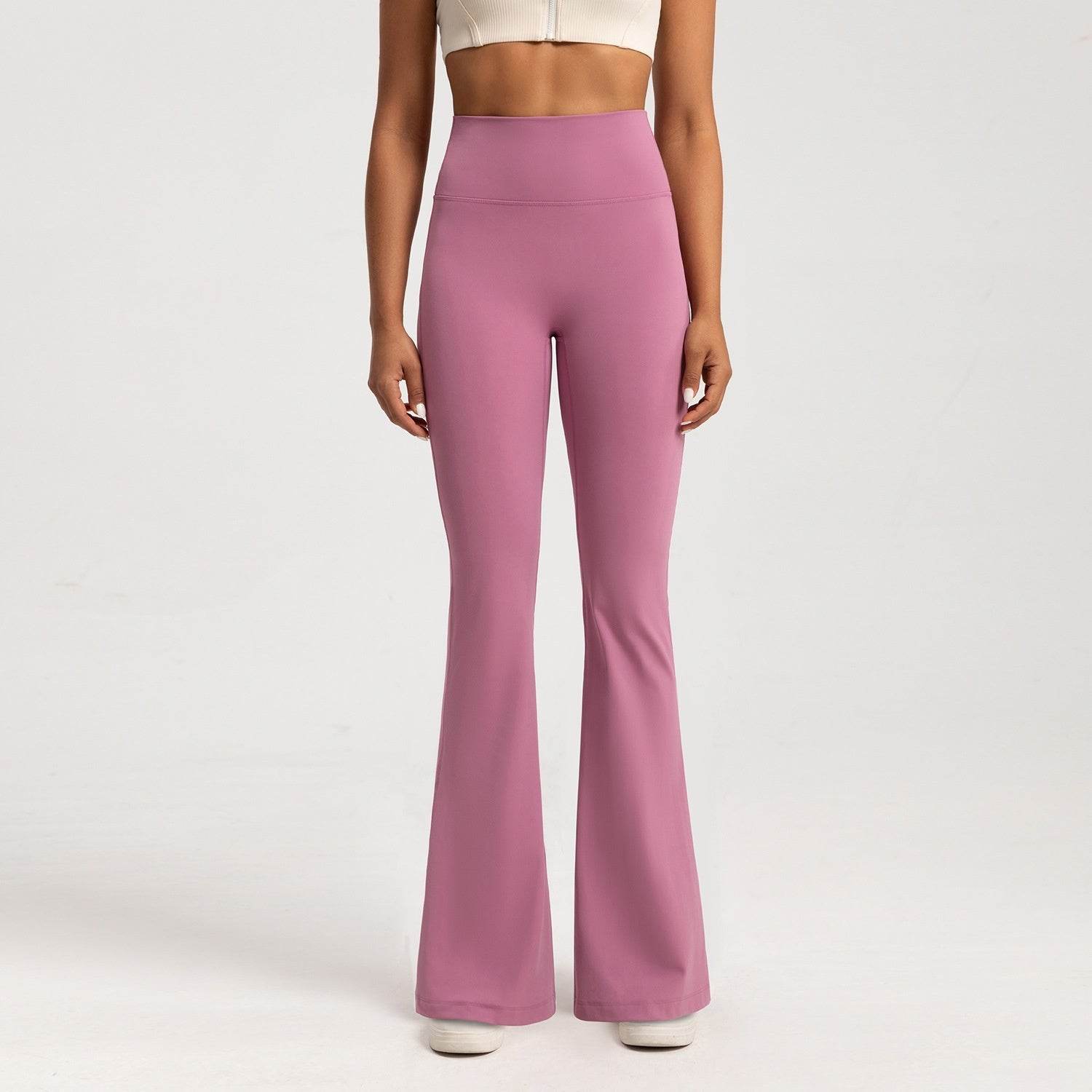 Fleece-Lined High Waist Bell-Bottom Pants - Stylish Wide Leg Design - Buy Center
