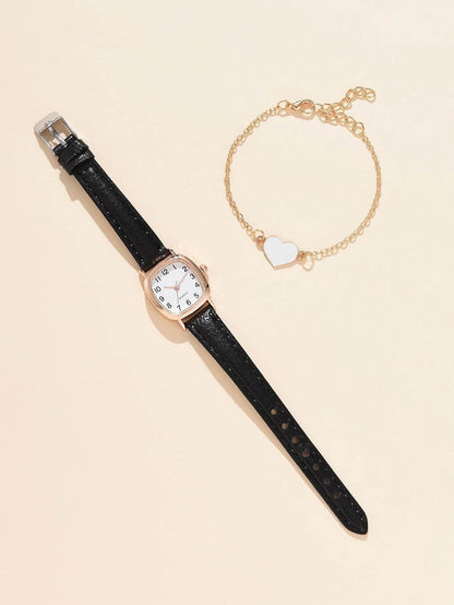 Buy Center Retro Women's Watch - Elegant Square Plate & Imitation Leather - Buy Center