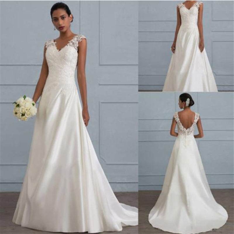 Elegant White Lace Bridesmaid Dress - Backless & Available in Large Sizes - Buy Center