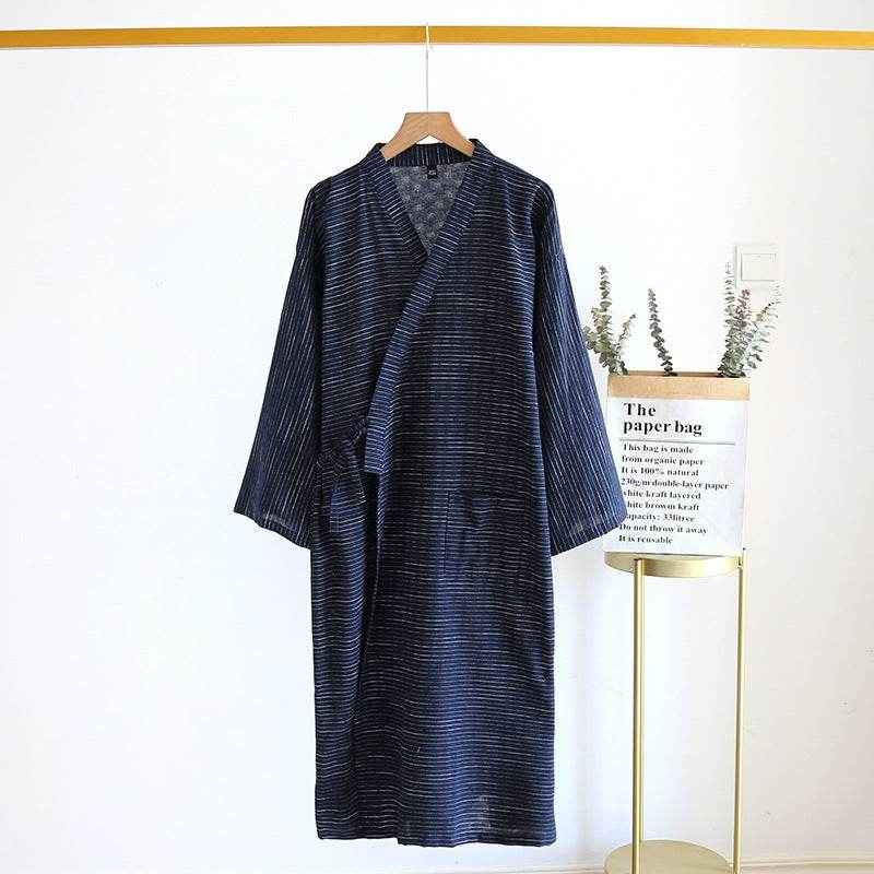 Summer Jacquard Gauze Cotton Kimono Bathrobe - Lightweight & Stylish Design