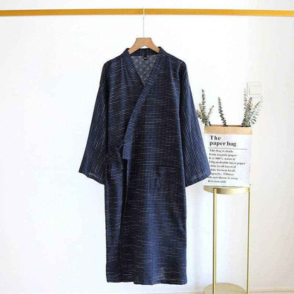 Summer Jacquard Gauze Cotton Kimono Bathrobe - Lightweight & Stylish Design