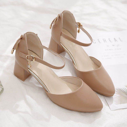 Buycenter Women's Closed Toe High Heels - Stylish Chunky Heel Pumps - Buy Center