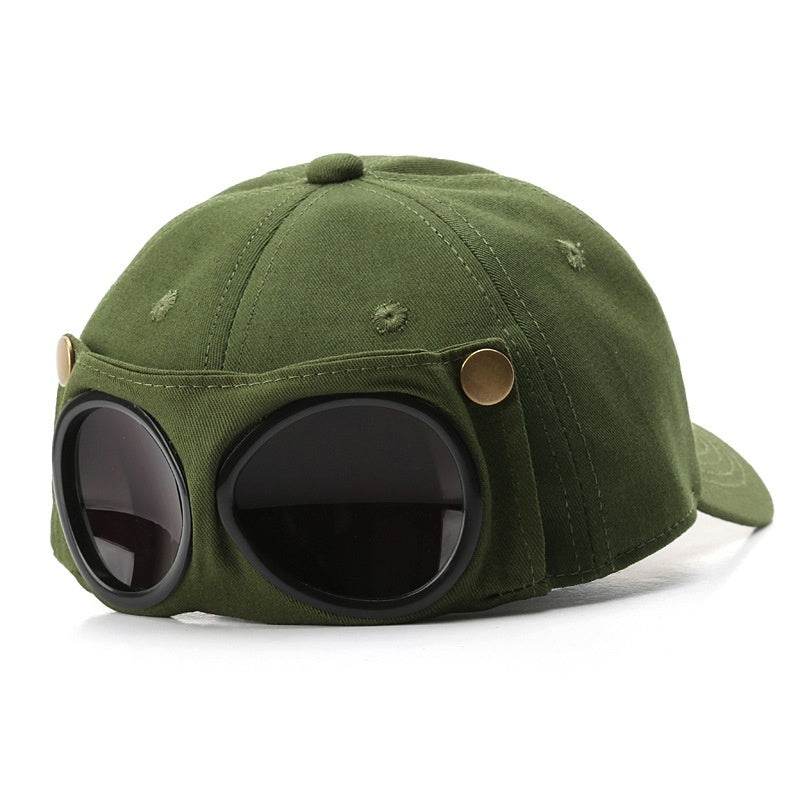 Personalized Pilot Hat with Sunglasses - Stylish Peaked Cap for Summer - Buy Center