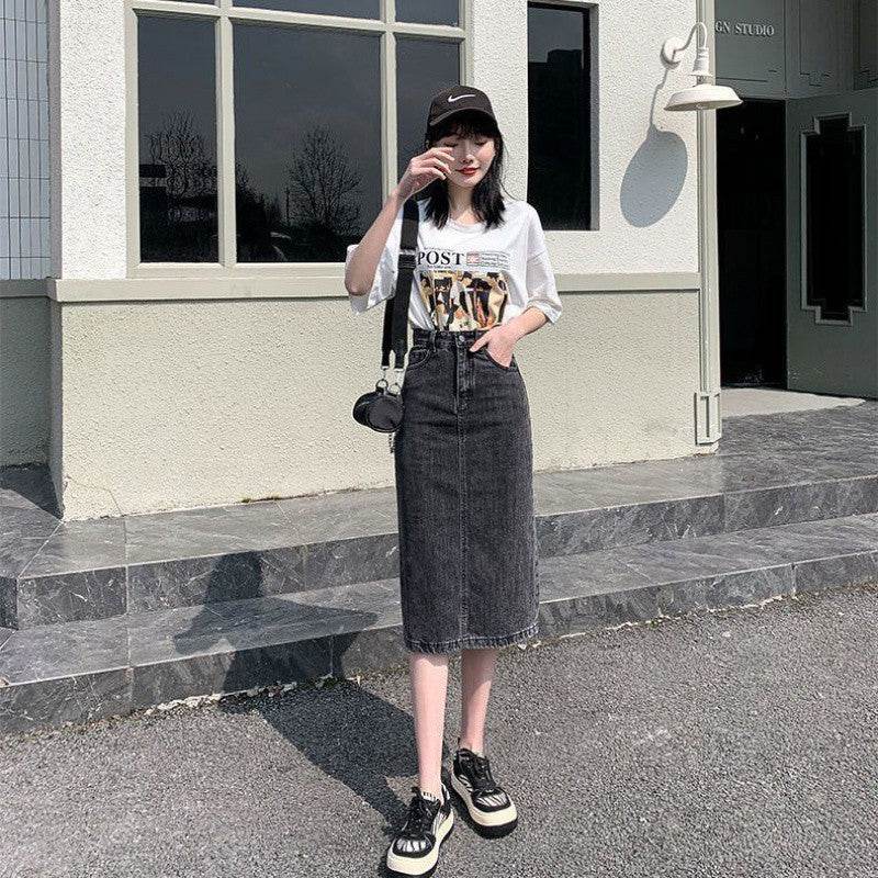 Retro Light Blue A-Line Denim Skirt - Stylish Pleated Design for Girls - Buy Center