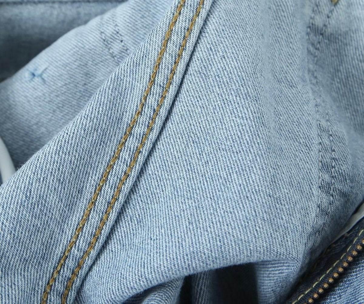 High Waist Loose Cargo Jeans for Men - Stylish Denim Blue Boyfriend Fit - Buy Center