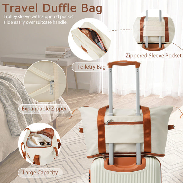 Stylish Hard Shell Luggage Set - 3-Piece with 20" Suitcase & Duffel - Buy Center