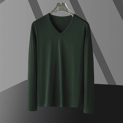 Men's Slim Fit Long Sleeve Modal Top - Stylish Autumn Essentials - Buy Center