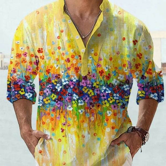 3D Digital Printing Polo Shirt for Men - Stylish Long Sleeve Sports Top - Buy Center