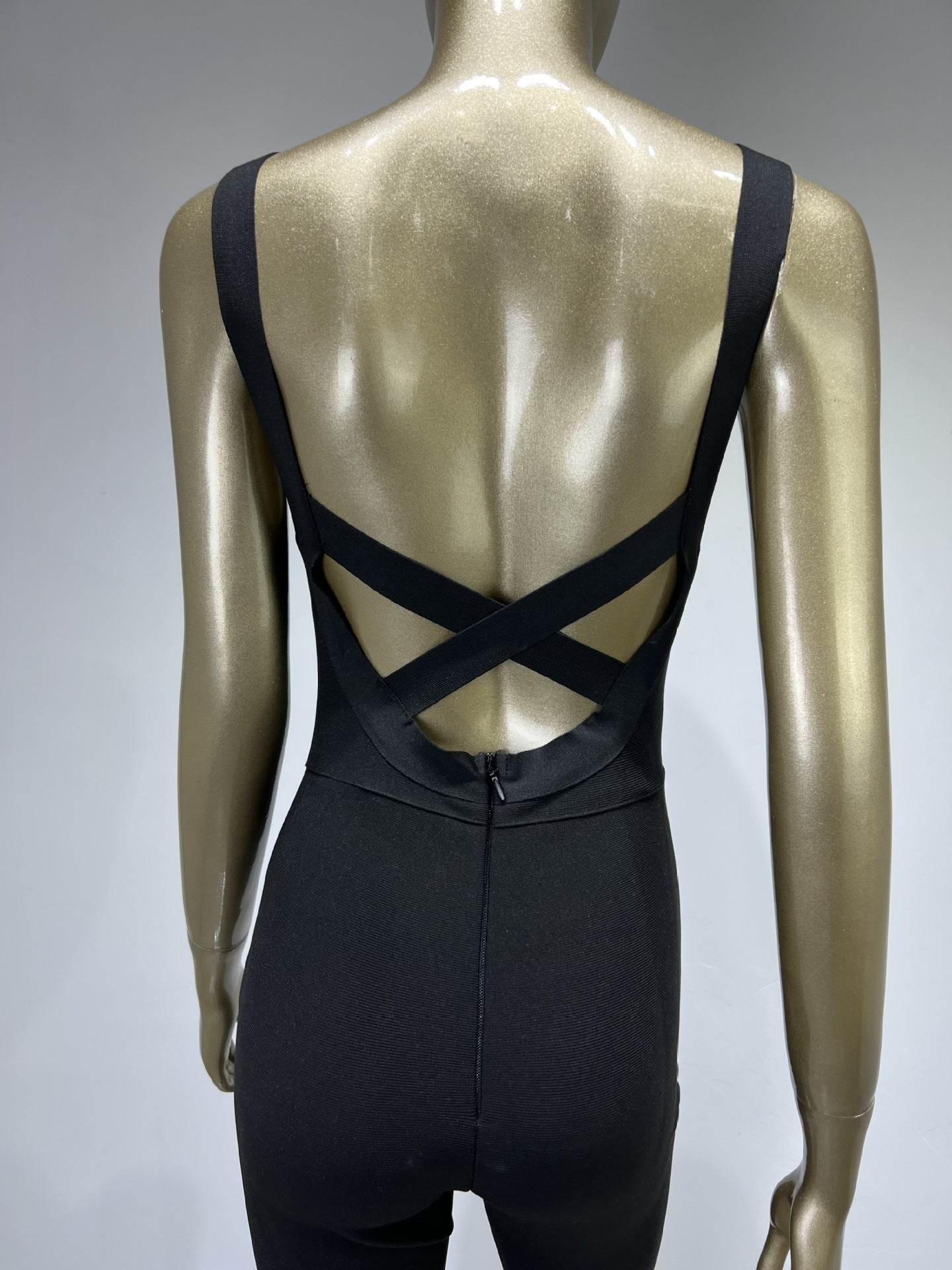 Backless High Waist Bandage Jumpsuit - Trendy Women's Street Style 2025 - Buy Center