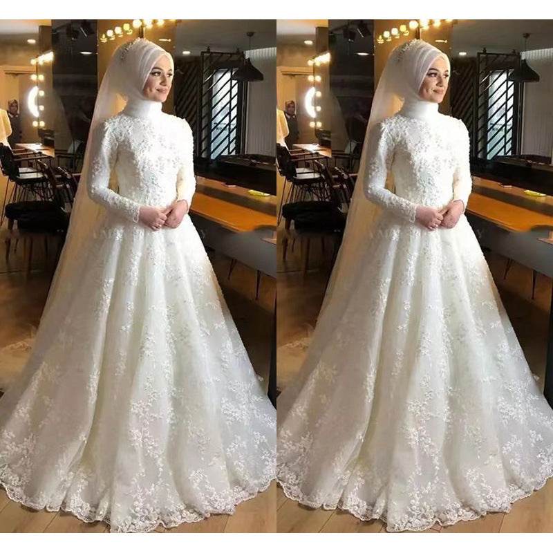 Elegant Long Sleeve White Wedding Dress - Timeless Style for Every Bride - Buy Center
