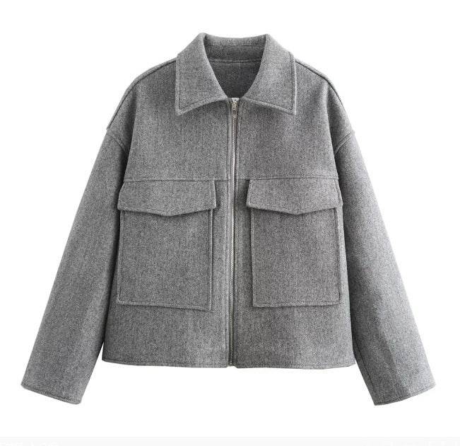 Buycenter Women's Retro Polo Collar Coat - Medium Thickness, Stylish Fit - Buy Center