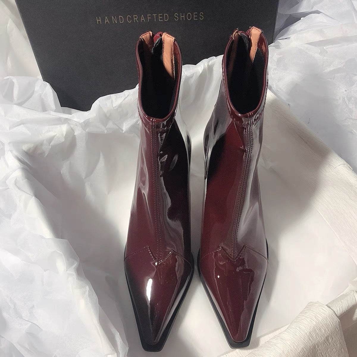 Women's Retro Patchwork Ankle Boots - Stylish Solid Color Footwear - Buy Center