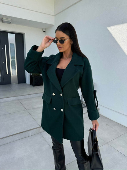 Women's Double Breasted Woolen Coat - Stylish Winter Fashion, All-Match - Buy Center