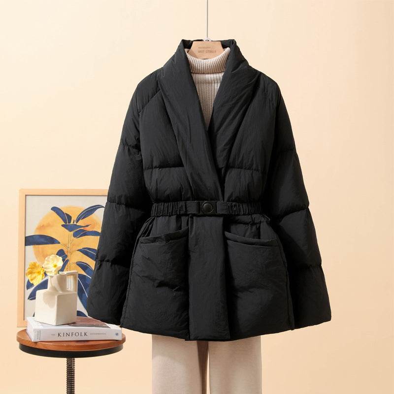 Women's Padded Jacket - Stylish Belted Coat in Classic Colors for 2025 - Buy Center
