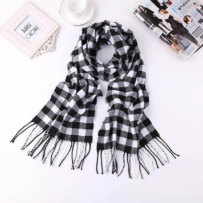 Men's English Plaid Faux Cashmere Scarf - Stylish & Warm Accessory - Buy Center