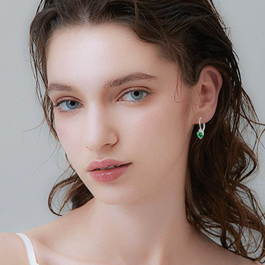 925 Sterling Silver Heart Zirconia Earrings - Hypoallergenic and Stylish - Buy Center