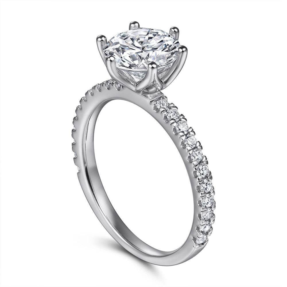 Women's S925 Sterling Silver Ring - Modern Geometric Design with Zircon - Buy Center