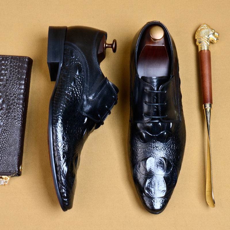 Buycenter Men's Business Suit Shoes - Pointed Leather, Comfortable Fit - Buy Center