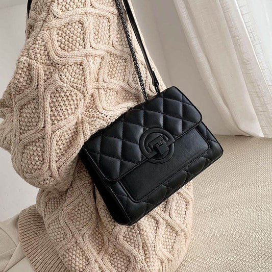 Hong Kong Style Women's Crossbody Bag - Soft PU, Diamond Pattern Design - Buy Center