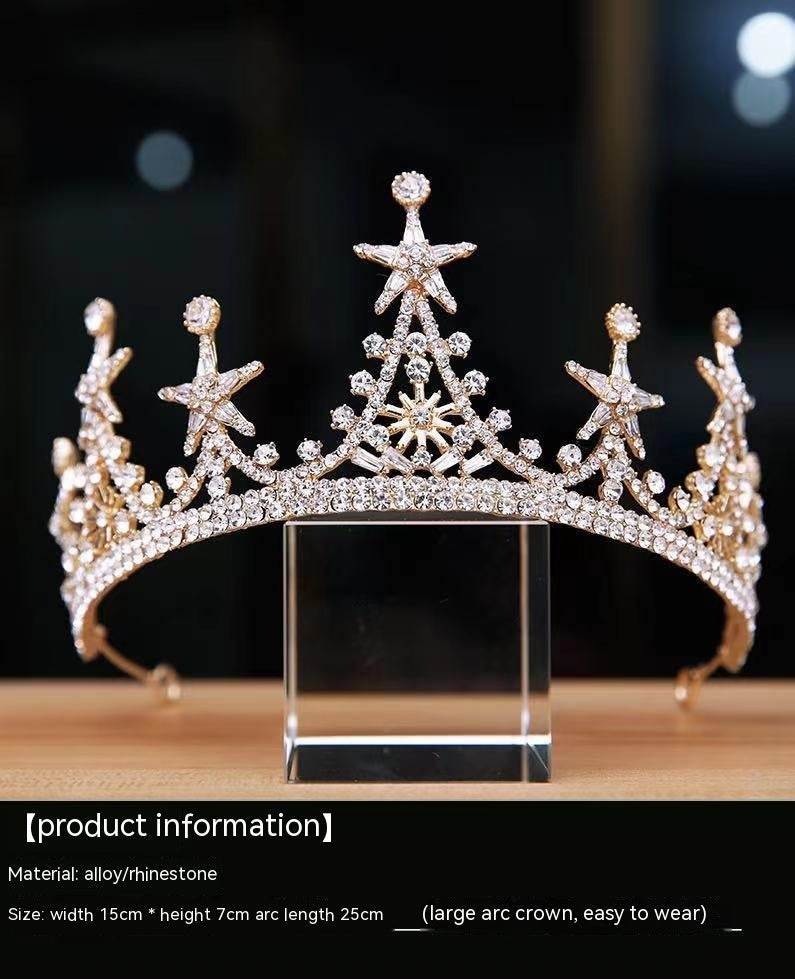 High-Grade Alloy Bridal Crown Headdress - Luxury Silver & Gold Finish - Buy Center