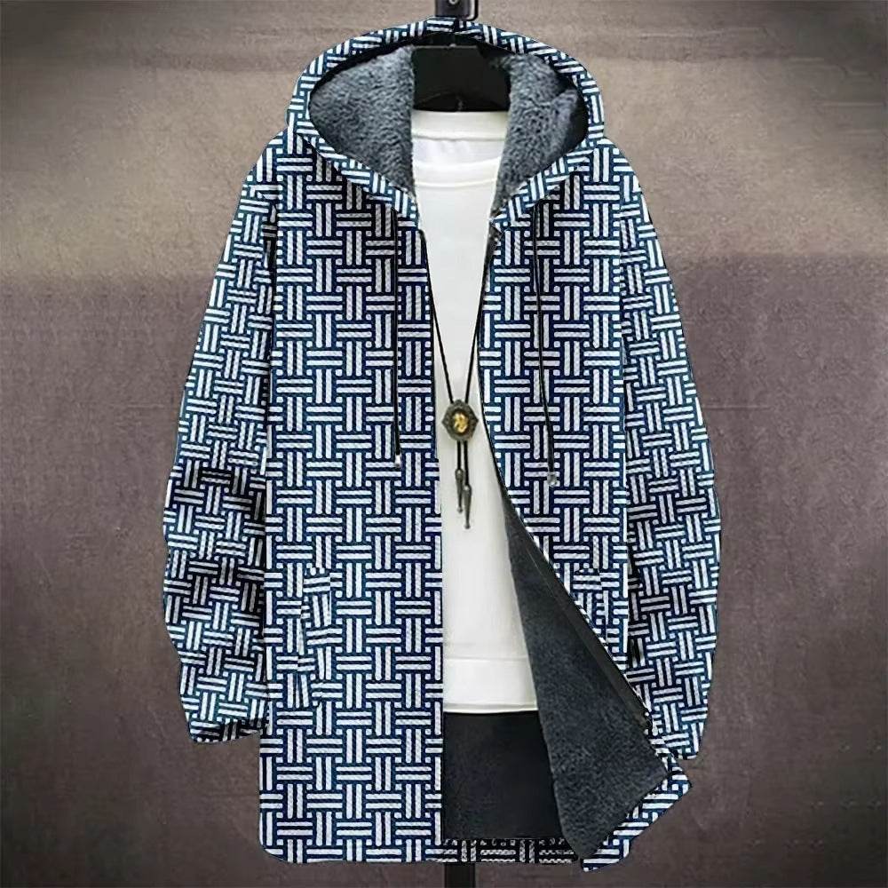 Stylish Digital Printed Men's Trench Coat - Trendy Mid-Length Cardigan - Buy Center