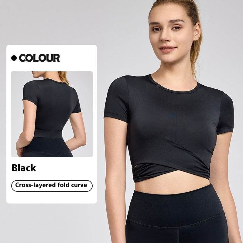 Buycenter Short Sleeve Yoga Top - Comfortable Workout Clothes for Women - Buy Center
