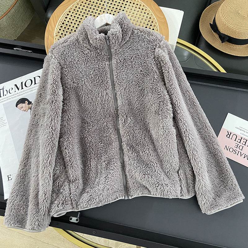 Women's Long Fleece Cardigan Coat - Stylish Zipper & Cozy Warmth - Buy Center
