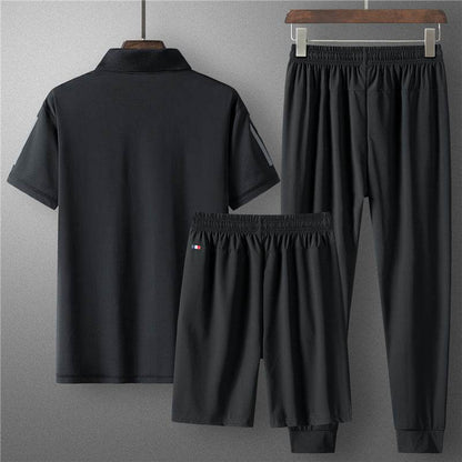 Men's Summer Ice Silk Casual Suit - Comfortable and Breathable Loungewear - Buy Center